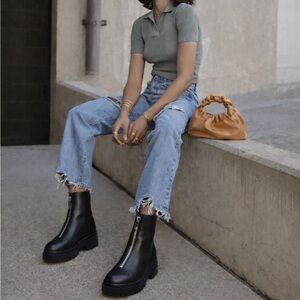 Black Zippered Ankle Chelsea Boots from Zara size 37